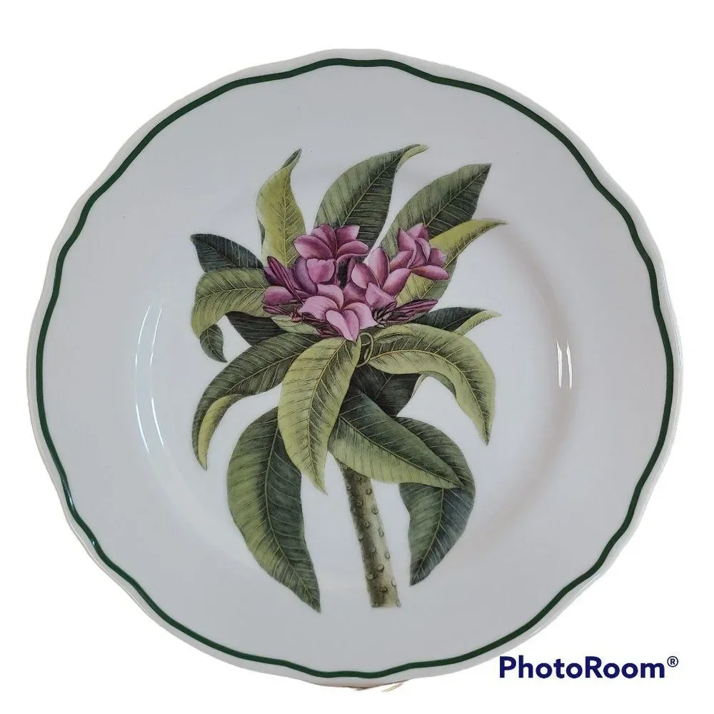 Rare Andrea by Sadek Plumeria Dinner Plate Williamsburg Catesby Collection VTG